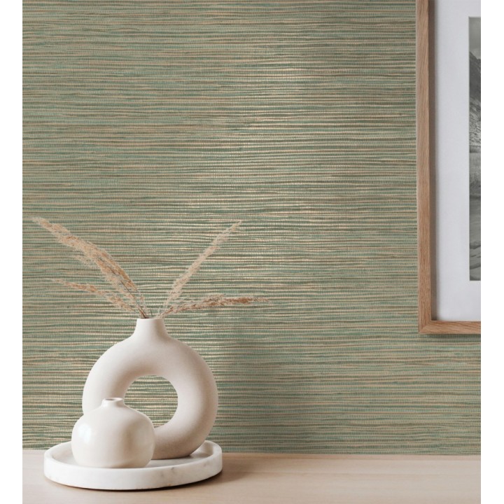 Papel pintado con textura de fibras de cáñamo fondo verde - Sisay Texture 681828