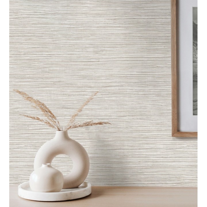 Papel pintado con textura de fibras de cáñamo fondo beige tostado - Sisay Texture 681831
