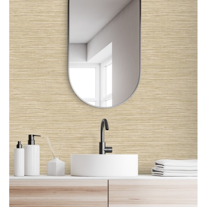 Papel pintado con textura de fibras de cáñamo color natural - Sisay Texture 681832