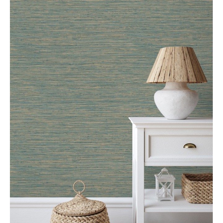 Papel pintado con textura de fibras de cáñamo fondo turquesa - Sisay Texture 681834