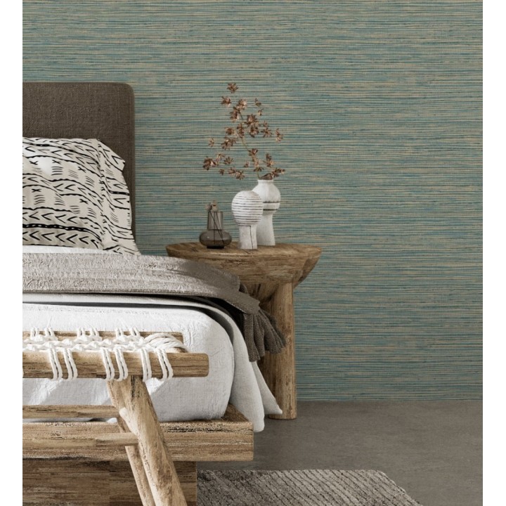 Papel pintado con textura de fibras de cáñamo fondo turquesa - Sisay Texture 681834