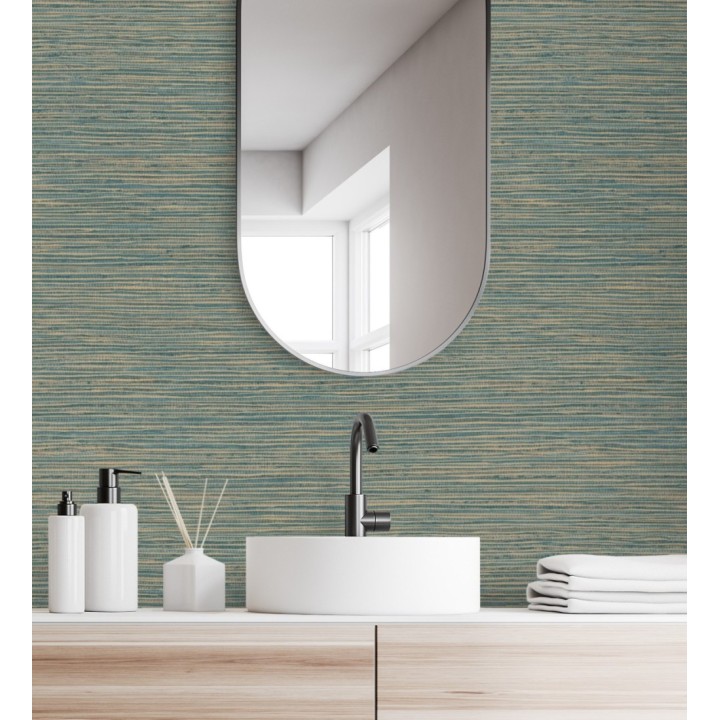Papel pintado con textura de fibras de cáñamo fondo turquesa - Sisay Texture 681834