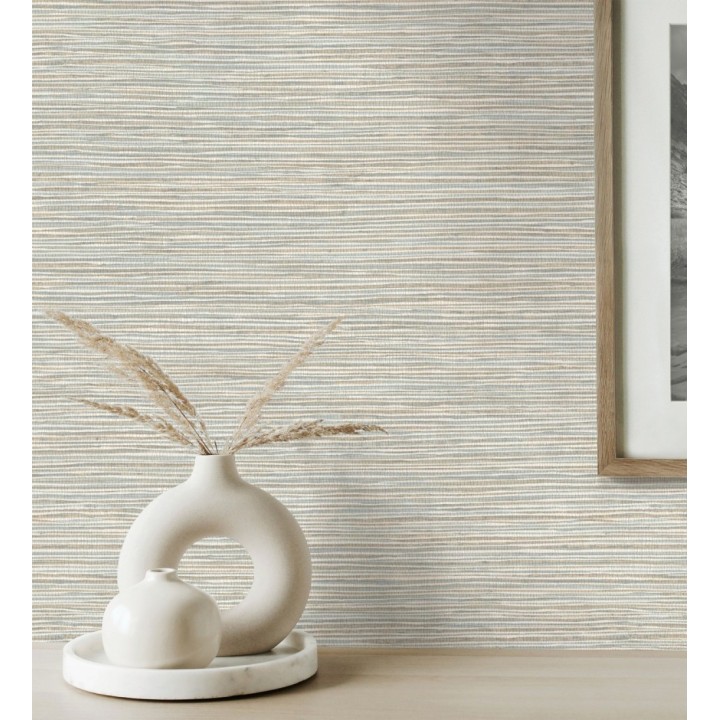 Papel pintado con textura de fibras de cáñamo fondo verde agua claro - Sisay Texture 681836