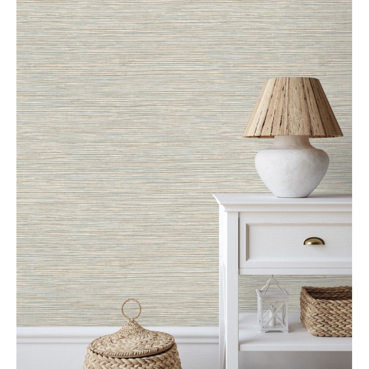 Papel pintado con textura de fibras de cáñamo fondo verde agua claro - Sisay Texture 681836