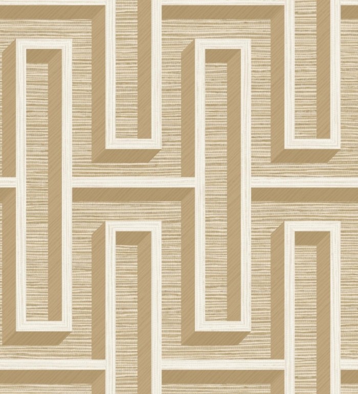 Papel pintado diseño de laberinto y fibras de cáñamo natural con textura - Sisay Metric 681838