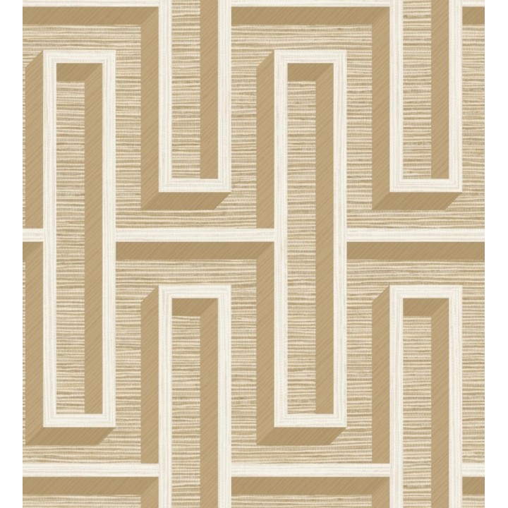 Papel pintado diseño de laberinto y fibras de cáñamo natural con textura - Sisay Metric 681838