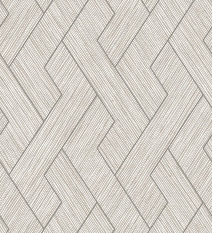 Papel pintado figuras entrelazadas de fibras de cáñamo beige tostado con textura - Sisay Braided 681845