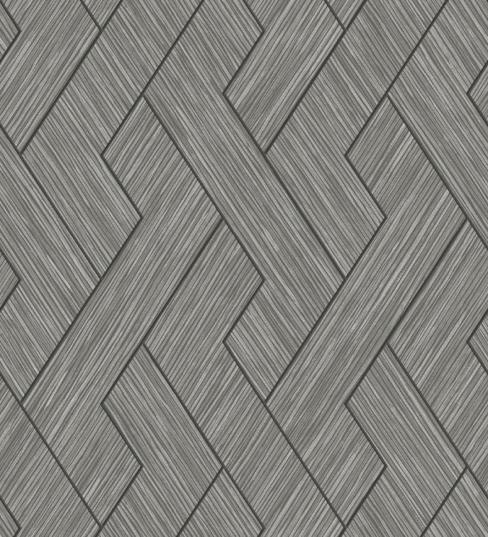 Papel pintado figuras entrelazadas de fibras de cáñamo marrón oscuro con textura - Sisay Braided 681846