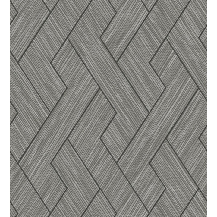 Papel pintado figuras entrelazadas de fibras de cáñamo marrón oscuro con textura - Sisay Braided 681846