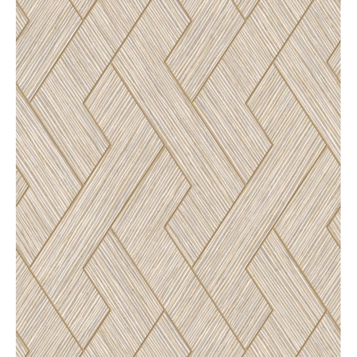 Papel pintado figuras entrelazadas de fibras de cáñamo natural con textura - Sisay Braided 681847