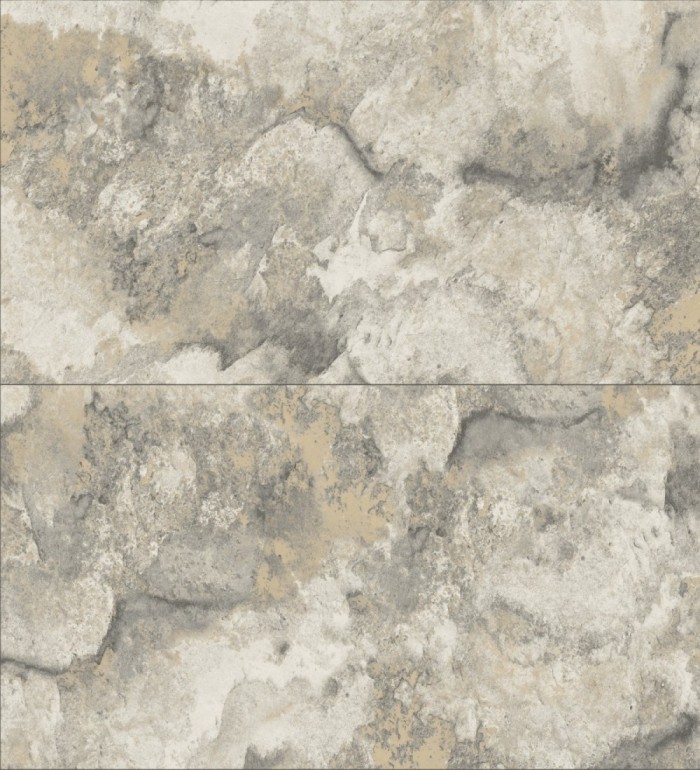 Papel pintado losas de piedra de cuarcita con incrustaciones doradas - Sika Stone 681848