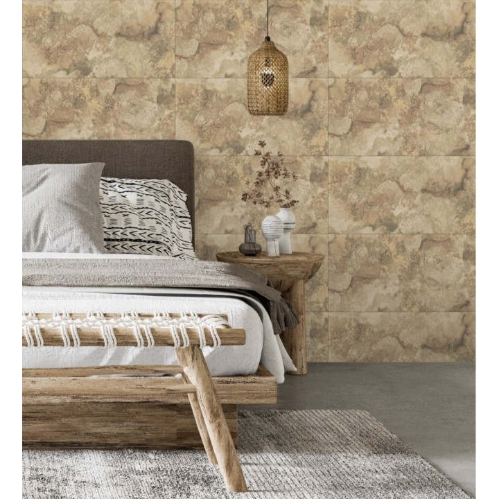 Papel pintado losas de piedra de cuarcita con incrustaciones doradas - Sika Stone 681850