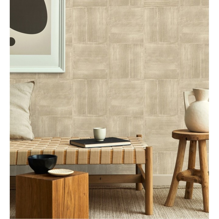 Papel pintado muro de bloques de rasillón - Kaseko 681852