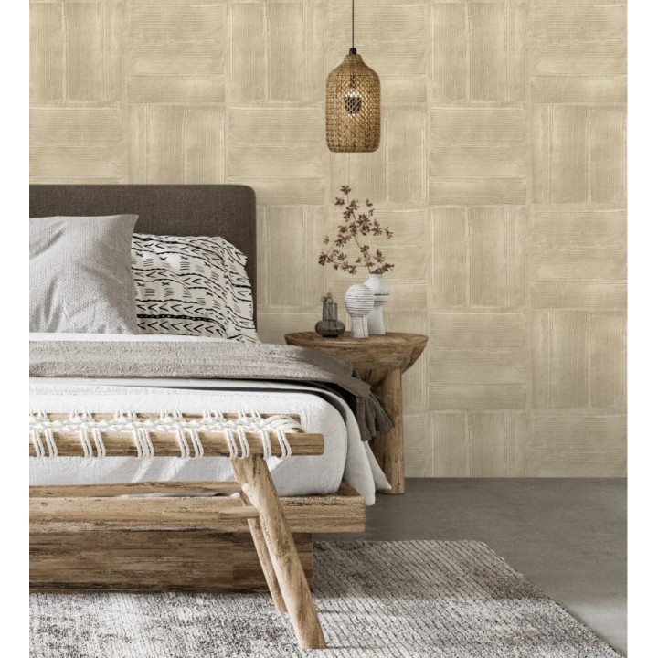 Papel pintado muro de bloques de rasillón - Kaseko 681852