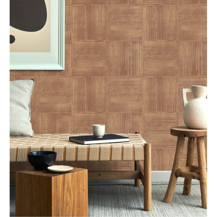 Papel pintado muro de bloques de rasillón - Kaseko 681853