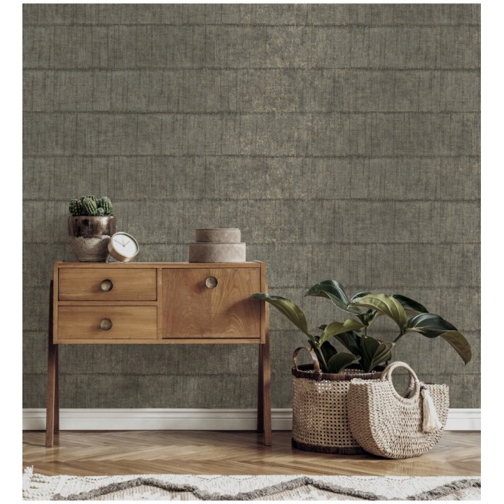 Papel pintado imitación tela de lino natural texturizada - Shafira 681857