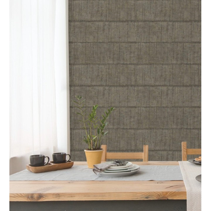 Papel pintado imitación tela de lino natural texturizada - Shafira 681857