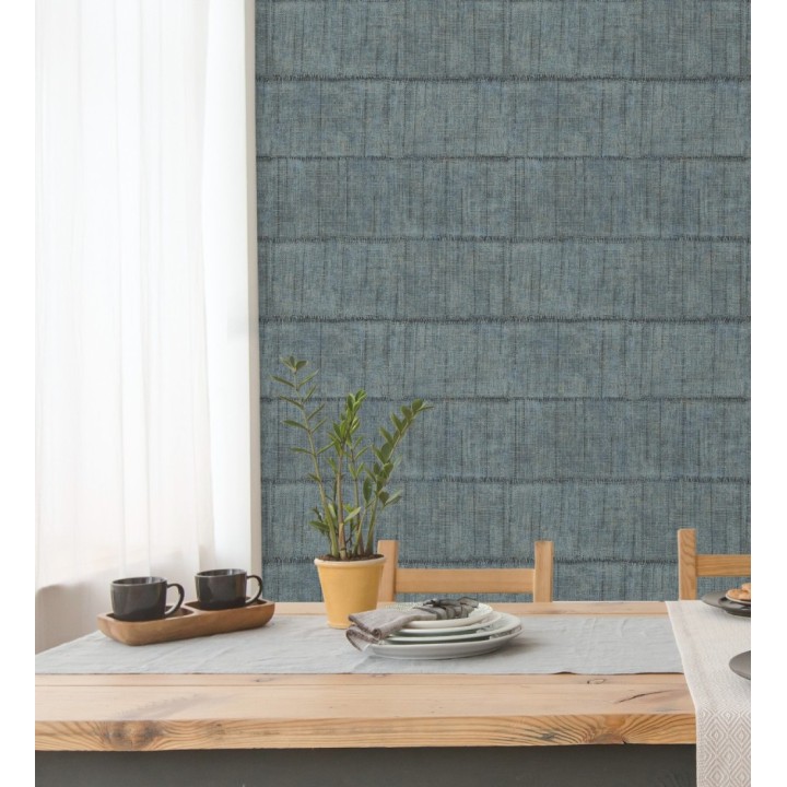 Papel pintado imitación tela de lino natural texturizada - Shafira 681858