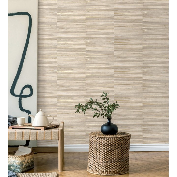 Papel pintado lascas de madera con inserciones en oro - Jabarl 681859