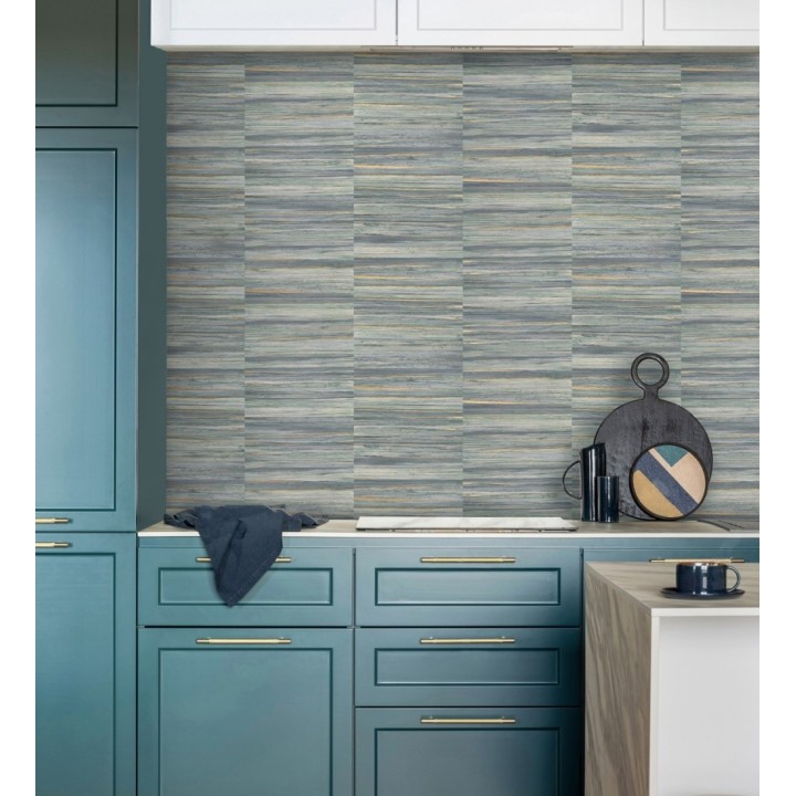 Papel pintado lascas de madera con inserciones en oro - Jabarl 681861