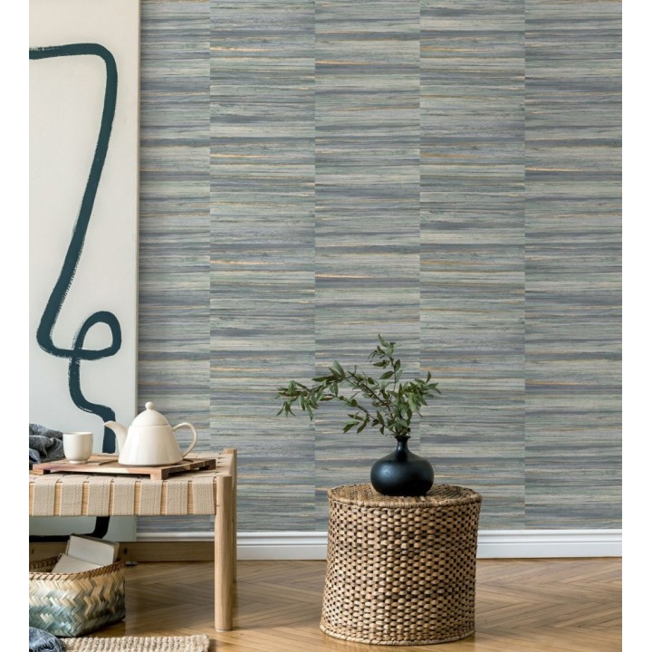 Papel pintado lascas de madera con inserciones en oro - Jabarl 681861