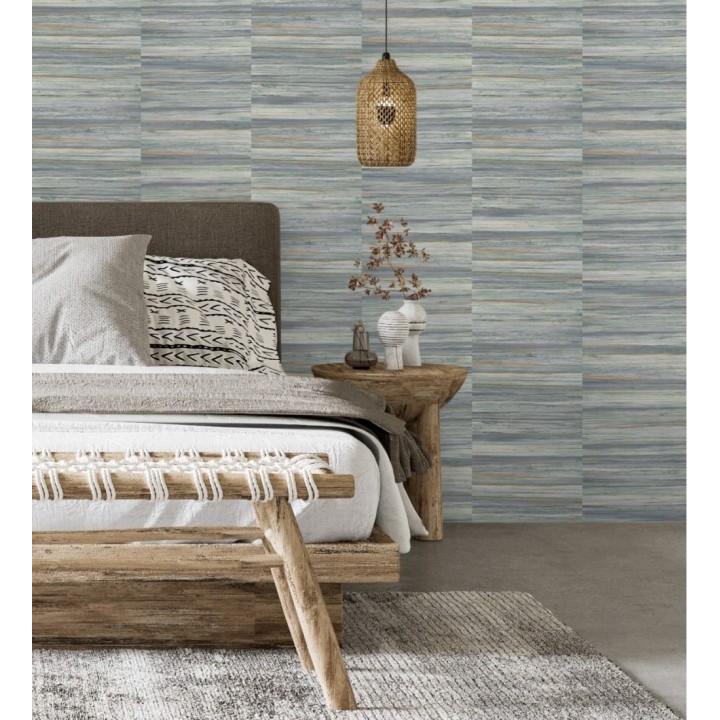 Papel pintado lascas de madera con inserciones en oro - Jabarl 681861