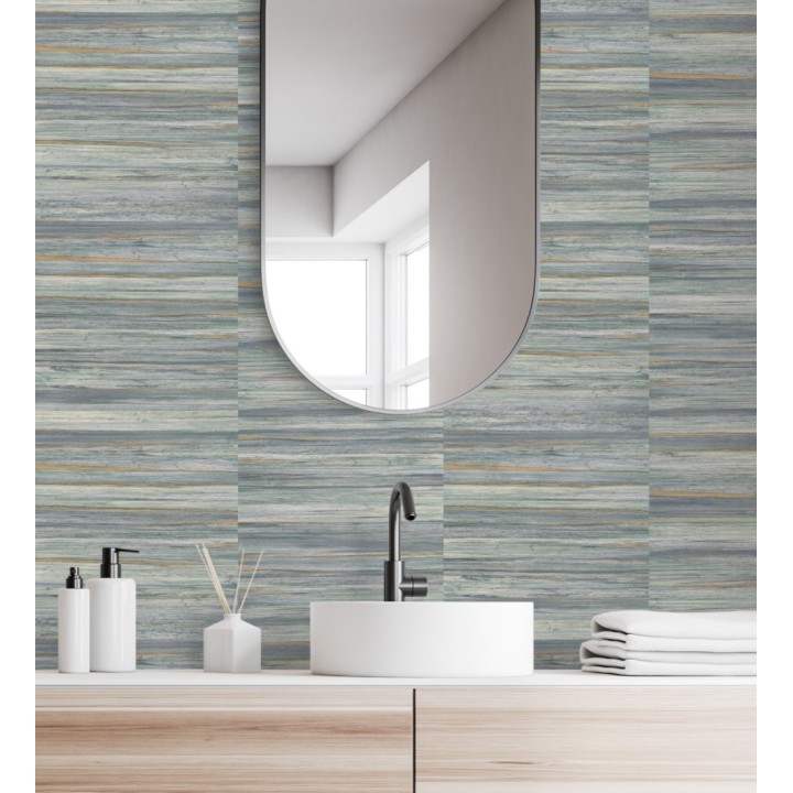 Papel pintado lascas de madera con inserciones en oro - Jabarl 681861