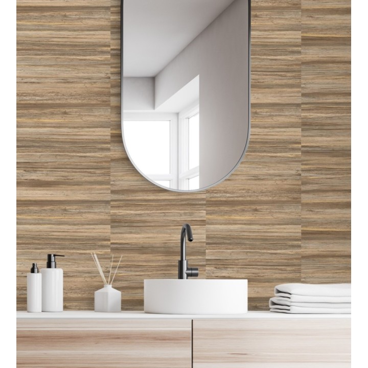 Papel pintado lascas de madera con inserciones en oro - Jabarl 681862