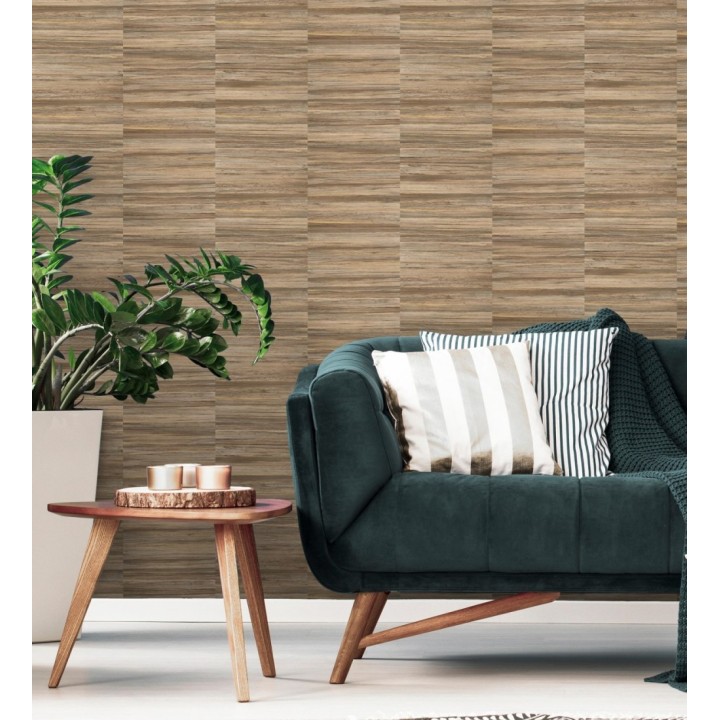 Papel pintado lascas de madera con inserciones en oro - Jabarl 681862