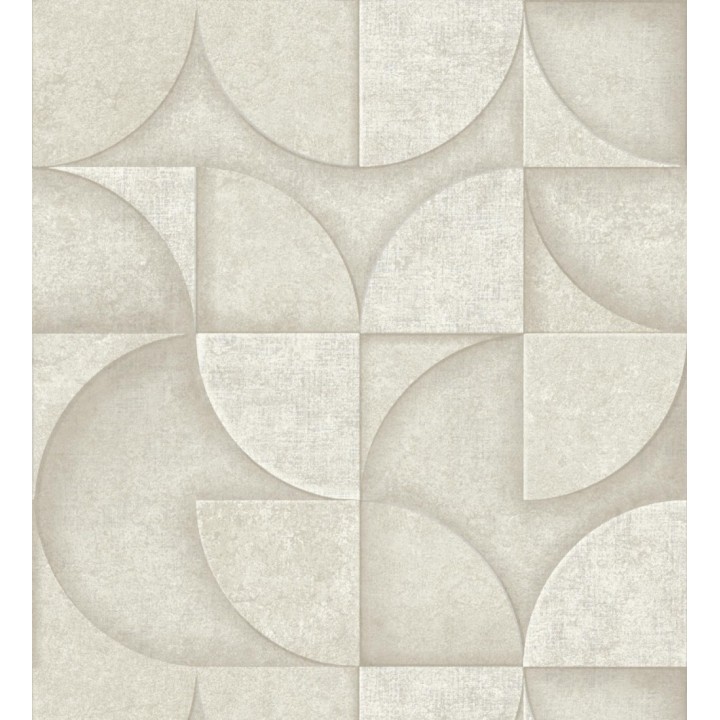 Papel pintado geométrico efecto textura de piedra blanca estilo industrial - Tribial 681863