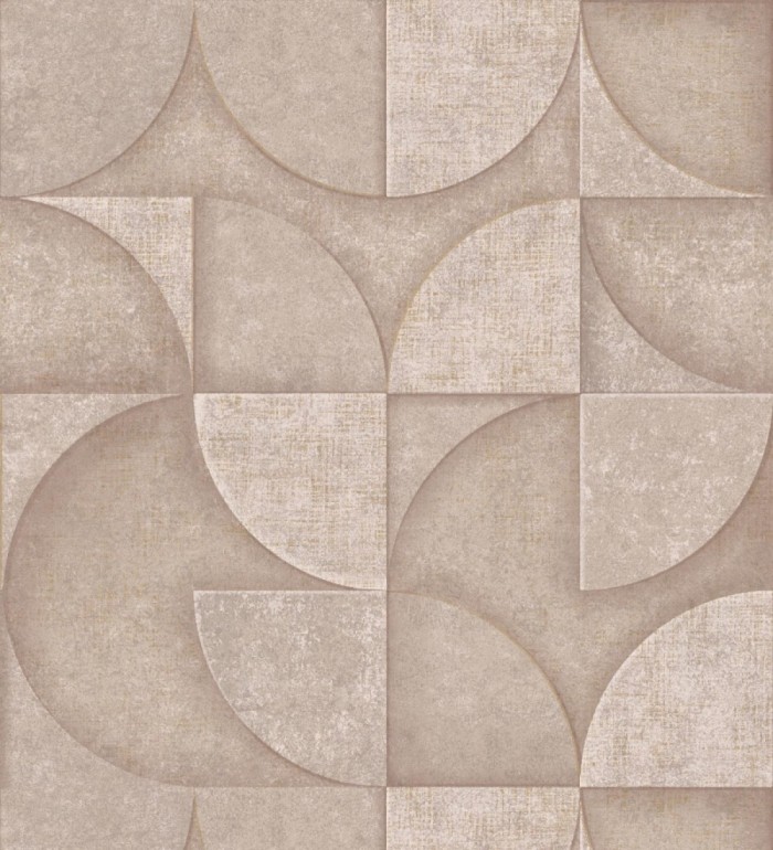 Papel pintado geométrico efecto textura de piedra color visón estilo industrial - Tribial 681864