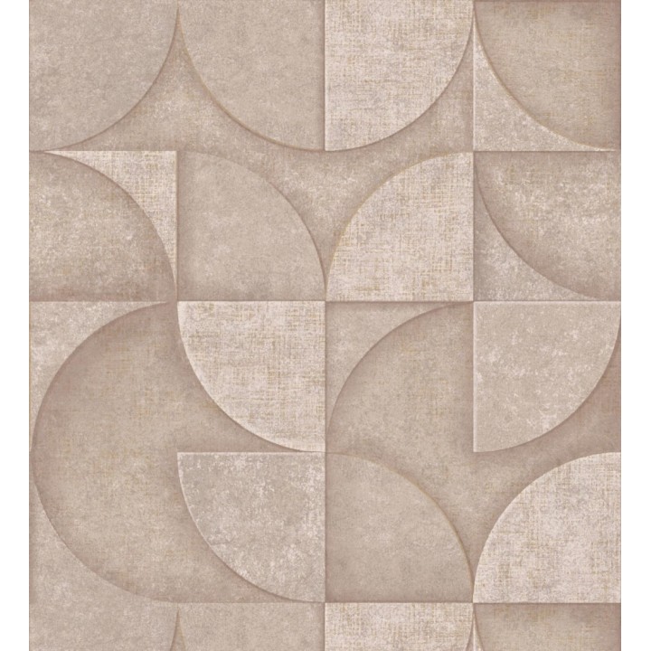 Papel pintado geométrico efecto textura de piedra color visón estilo industrial - Tribial 681864