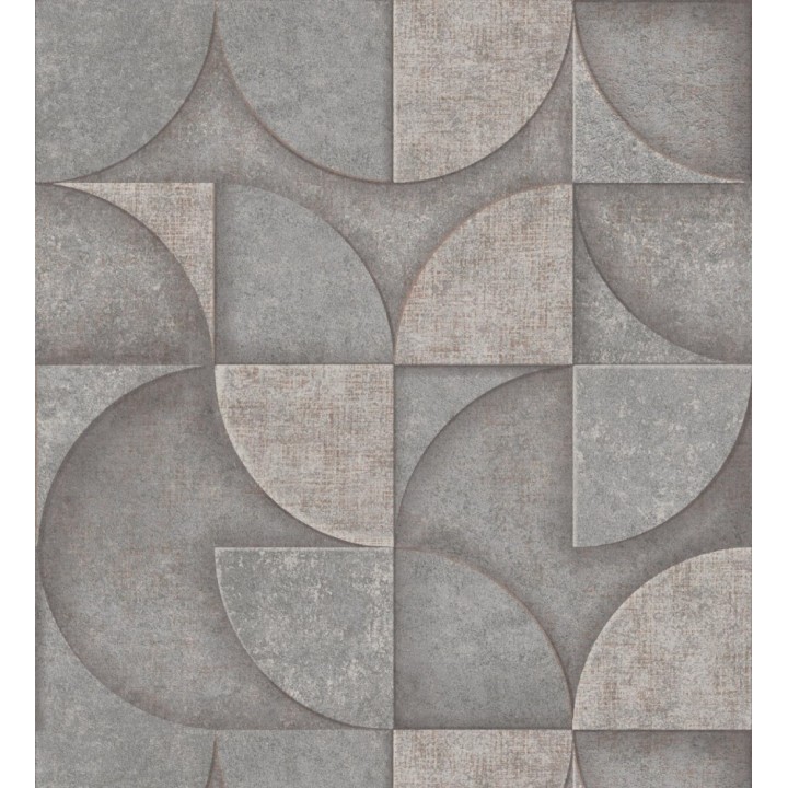 Papel pintado geométrico efecto textura de piedra tonos grises estilo industrial - Tribial 681865