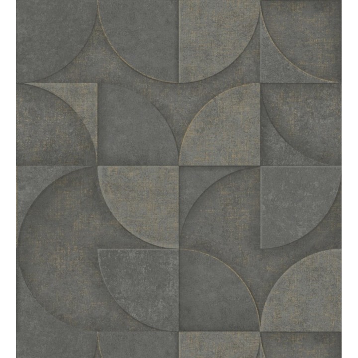 Papel pintado geométrico efecto textura de piedra color bronce estilo industrial - Tribial 681866