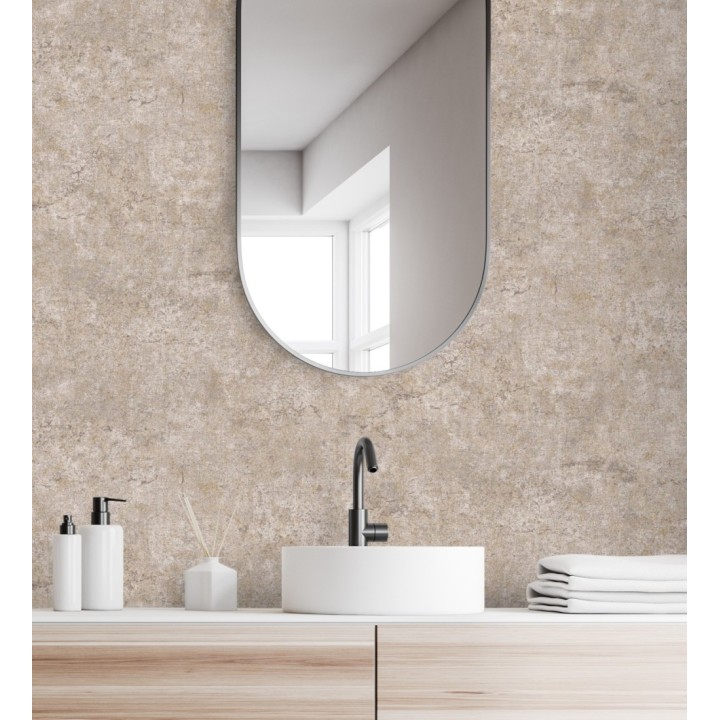 Papel pintado pared de piedra natural texturizado en arena tonos beige - Oni Stone 681868