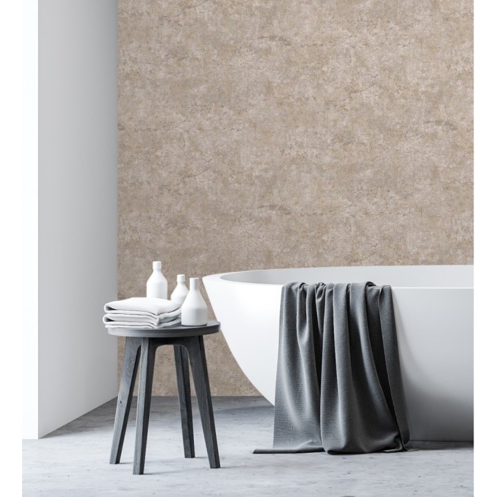Papel pintado pared de piedra natural texturizado en arena tonos beige - Oni Stone 681868
