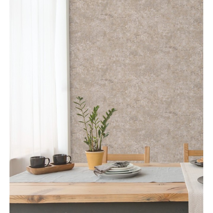 Papel pintado pared de piedra natural texturizado en arena tonos beige - Oni Stone 681868