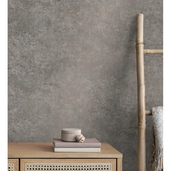Papel pintado pared de piedra natural texturizado en arena tonos visón - Oni Stone 681869