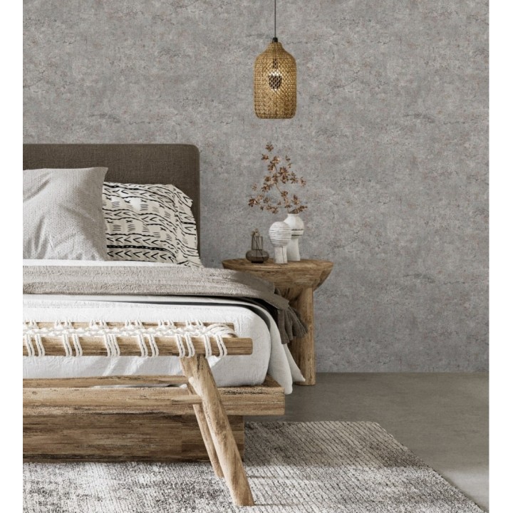 Papel pintado pared de piedra natural texturizado en arena tonos visón - Oni Stone 681869