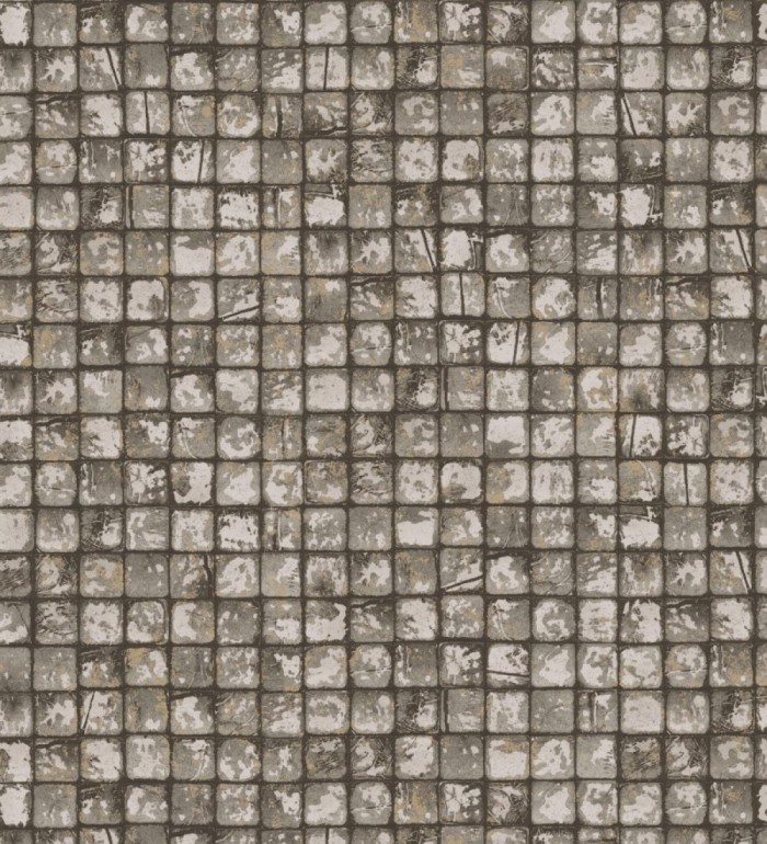 Papel pintado mosaicos de madera natural teñido en color pardo - Baako 681872