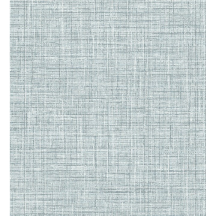 Papel pintado liso imitación lino color azul - Airam Linen 681884