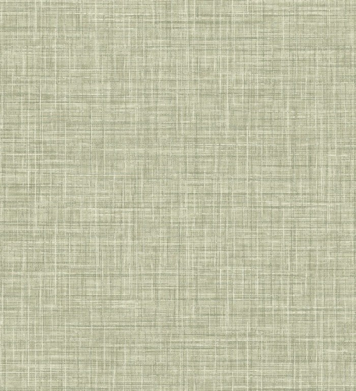 Papel pintado liso imitación lino color verde - Airam Linen 681885