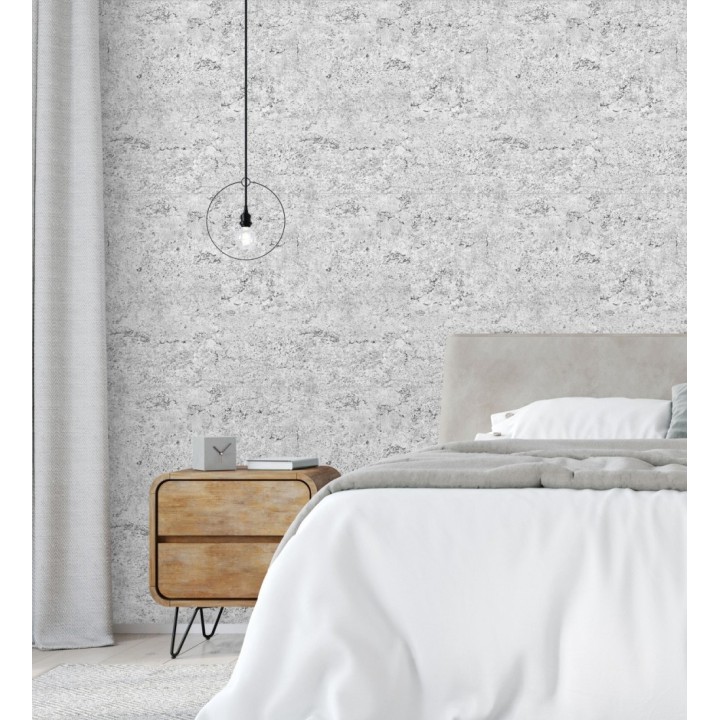 Papel pintado pared de hormigón efecto cemento gris  - Baldur 681945
