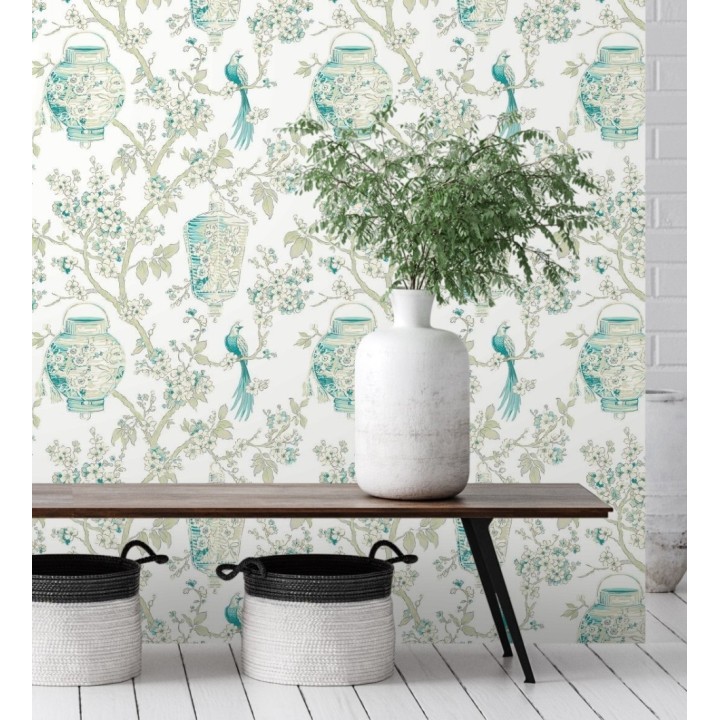 Papel pintado de ramas y pájaros estilo japonés - Naoko Garden 681952