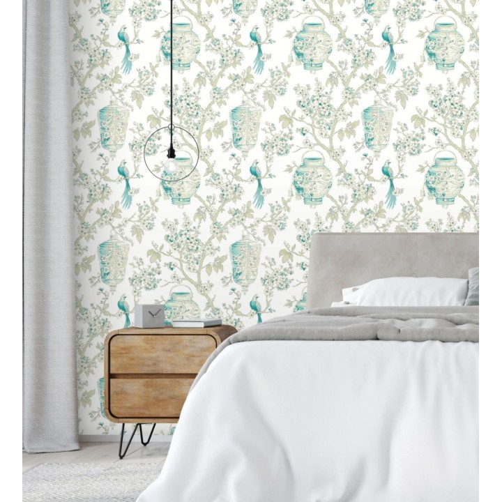 Papel pintado de ramas y pájaros estilo japonés - Naoko Garden 681952