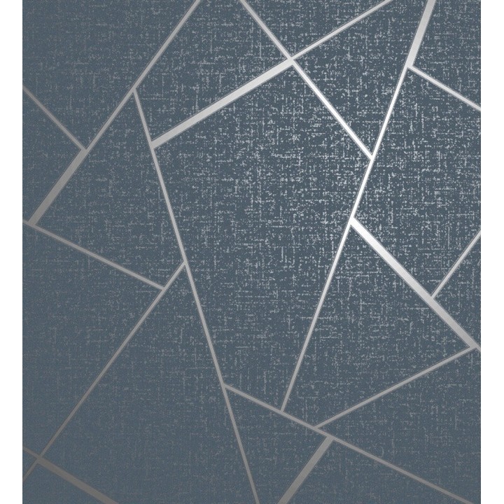 Papel pintado geométrico en relieve con líneas metalizadas estilo Art déco - Harris line 681953