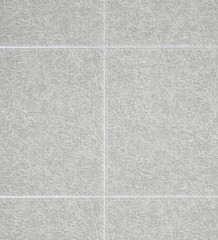 Papel pintado cuadros de cuero cosidos en relieve tonos gris perlado - Makeda 681954