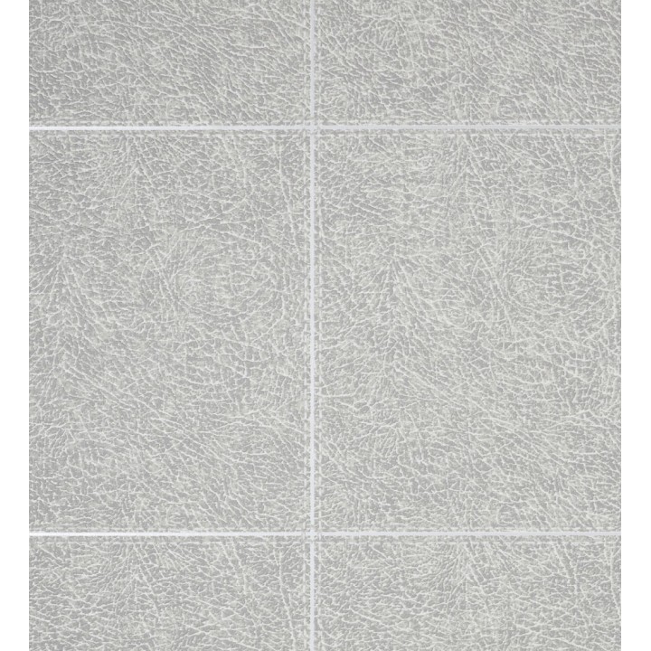 Papel pintado cuadros de cuero cosidos en relieve tonos gris perlado - Makeda 681954