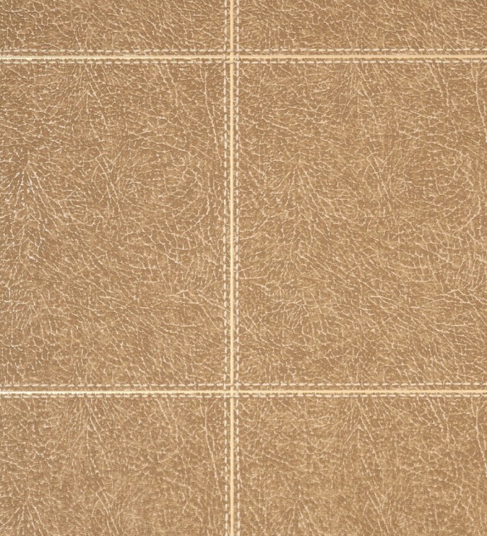 Papel pintado piel cuadros de cuero cosidos en relieve tonos tierra - Makeda 681955