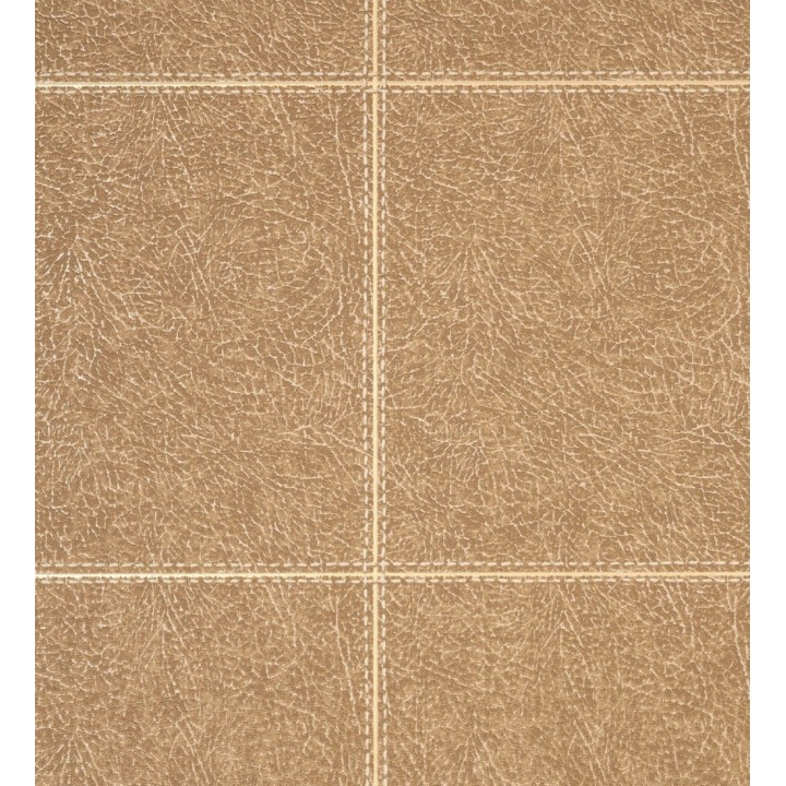 Papel pintado piel cuadros de cuero cosidos en relieve tonos tierra - Makeda 681955